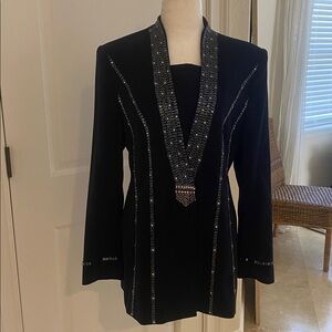 Elegant stunning Black Beaded evening Blazer